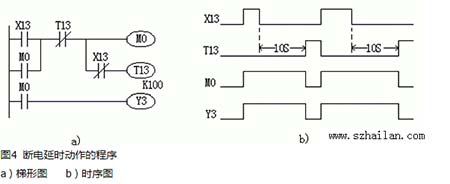 斷電延時(shí)動(dòng)作的程序